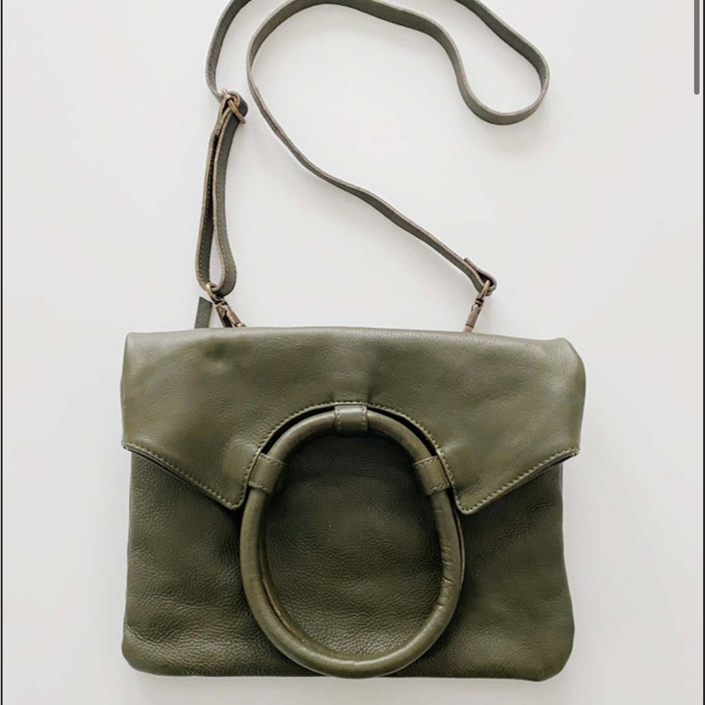 BLACK Cut N Paste “Chelsea”leather crossbody bag-green bag for reference